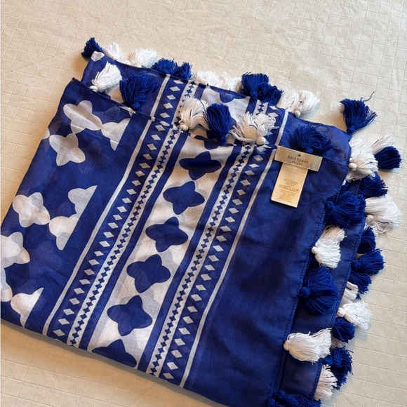 Kate Spade Cobalt Blue and White Lantern Scarf - Picture 7 of 8